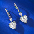 wholesale S925 Sterling Silver 10*10 Heart-Shaped Long Drop Hook Earrings with Pink, White, and Yellow High-Carbon Diamonds-0-6