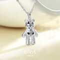wholesale 925 Silver Original Design Cute Cartoon Bear Necklace for Women, High-End Fashion Jewelry Wholesale, Versatile Trendy Necklace for Women-0-3