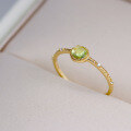 wholesale S925 gold-plated round peridot minimalist women's ring, a best-selling style from Dunli Jewelry, available for wholesale directly from the manufacturer-0-1