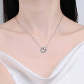 wholesale PT925 Silver Exquisite Full Moissanite Inlaid Necklace for Women, Plated with PT950 Gold, Interlocking Links, Luxury Collarbone Chain Wholesale-0-3