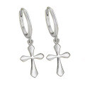 wholesale S925 Sterling Silver Cross Ear Hoop Ear Clasp, Fashionable Minimalist Personality Trend High-End Sense Daily Versatile Earrings-0-6