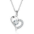 wholesale S925 Silver Korean Style Minimalist Heart Pendant Necklace with Micro-Inlaid Zircon Collarbone Chain Accessories for Women Wholesale-0-4