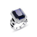 wholesale 925 Sterling Silver Original Design Fierce Tiger Stripe Gemstone Ring, Unisex Couple's Ring, Large Carat Ruby and Sapphire Ring-0-1
