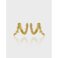 wholesale S925 Sterling Silver Korean Version Ins Small and Unique Design Irregular Surface Micro-set Zircon Snake-shaped Textured Stud Earrings for Women-Platinum [with sterling silver ear plugs] &gt; 925 silver