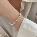 wholesale S925 Sterling Silver Minimalist Heavy-Duty Olive Bead Bracelet for Women, Korean Dongdaemun New Style Small Round Bead Accessory-0-4