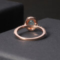 wholesale Rose gold plated 925 sterling silver with 18k gold plating, natural agate ring in a minimalist Instagram style, moss agate gemstone ring-0-3