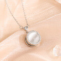 wholesale S925 Silver Tide Xiaobai Rotatable Cat's Eye Stone Pendant Necklace for Women, Ins Light Luxury, Small and Exquisite, Elegant-0-1