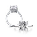 S925 Sterling Silver Women's Wedding Ring, Fashion Square Minimalist Accessory Wholesale-0-3