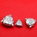 wholesale 990 Sterling Silver Retro Maitreya Buddha Laughing Buddha Head Pendant, Pure Silver Handmade DIY Keychain Car Accessory Ornament-0-3