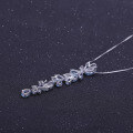 wholesale 925 Sterling Silver Natural Topaz Necklace, European and American Style Gemstone Beaded Design Pendant-0-2