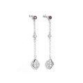 wholesale S925 sterling silver Korean-style women's earrings, small and unique design, dangling diamond-shaped long tassel drop earrings, versatile and elegant ear accessories-0-4