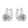 wholesale S925 Sterling Silver Minimalist Fashion Four-Prong 2-Carat Moissanite Ear Studs, Small Batch High-End Earrings-0-4