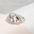 wholesale S925 silver ring, women's Korean-style minimalist dolphin lover smooth open-ended student creative silver jewelry-0-1