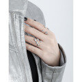 wholesale S925 Sterling Silver Geometric X-Crossover Design Ring for Women, Korean Minimalist Ins Style, Sweet Yet Edgy and Unique-0-3