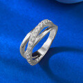 wholesale S925 silver three-circle intertwined ring with luxurious and fashionable design, same as Xiaohongshu style-0-1
