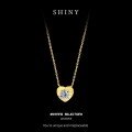 S925 Silver Plated 1-Carat Round Moissanite Pendant Necklace, Vintage Style-0-4