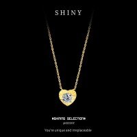 S925 Silver Plated 1-Carat Round Moissanite Pendant Necklace, Vintage Style-S925 sterling silver + 1-carat moissanite