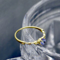 wholesale S925 Silver Gold-Plated New Fashion Tanzanite Zircon Ring Elegant and Versatile Jewelry for OL Commuting Wholesale-0-1