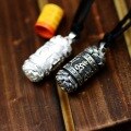 wholesale 990 Silver Retro Six-Syllable Mantra Lotus Pendant, Unisex Pure Silver Lengyan Sutra Cylinder Pendant, Sweater Chain, Car Hanging Ornament-0-2