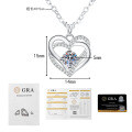 S925 Sterling Silver Moissanite Eternal Heart Pendant Necklace-0-5