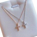 wholesale Metal Cross Pendant Necklace for Women, Light Luxury, Niche Design, Full Diamond, Elegant and Minimalist Necklace, TikTok Live-0-4