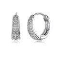 wholesale S925 Sterling Silver Light Luxury INS Style Double Layer Zircon Earrings for Women, Designed with a Sense of Personality, Versatile and Fashionably High-End-0-4