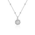 wholesale S925 Sterling Silver Women's Vintage Floral Pendant Necklace-0-0
