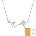 925 Silver Fashion Ins Style Star Moon Long Fringe Choker Necklace-0-7