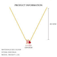 wholesale S925 Sterling Silver Star Zircon Necklace For Women, Fashionable, Light Luxury, Square Necklace, Versatile, Exquisite, Trendy, Collarbone Chain, European And American Style-A3899-Gold 925 Silver
