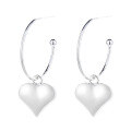 wholesale S925 Sterling Silver Korean Style Large Circle Love Ins Sweet and Cool Style Large 3D Love Shape Earrings for Women-0-4