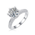 wholesale S925 Sterling Silver 3-carat Moissanite Ring Love's Destination Ring TK Live In-Stock Luxury Set Ring for Distribution-0-5