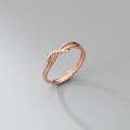 wholesale S925 Silver Nalan Ring for Women, Korean Style, Elegant and Simple, Fresh and Delicate, Twisted Line with Inlaid Diamond Jewelry J9810-0-1