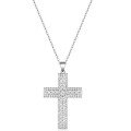 wholesale S925 Silver Cross Necklace Moissanite Pendant Simple Accessories Cross-Border Hot Selling Ready for Wholesale-0-5
