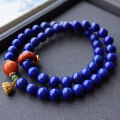 wholesale Gold-plated design, natural old mine imperial lapis lazuli approximately 8mm multi-strand bracelet with no white and minimal gold, elegant and handstring-0-1