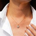 14K Gold Plated 925 Silver Moissanite Heart Pendant Necklace Cross-Border Supply-0-1