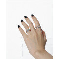 wholesale S925 sterling silver 642 Korean version ins niche design minimalist versatile chain textured open ring for women-0-2