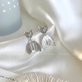 wholesale 925 Silver Trendy Minimalist Mermaid Tail Earrings for Women, Ins Designed Stud Earrings with Simple Elegance-0-2