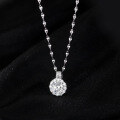 wholesale S925 Sterling Silver Necklace with Inlaid Diamonds Round Ins Minimalist Style Light Luxury Full Diamond Sunflower Necklace D9859-0-0