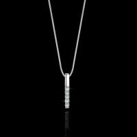 Sterling Silver Moissanite Pendant Necklace for Women-Set with full moissanite