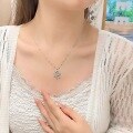 wholesale Maker S925 Sterling Silver & Copper Coin Ruyi Lock Minimalist Pendant Necklace for Women, Small and Trendy, Versatile Collarbone Chain, Birthday Gift-0-1