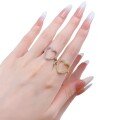 wholesale S925 Silver Gold Color Hollow Heart Ring with Surround-Set Accents, Petite and Elegant, for Live Streaming and Cross-Border Xiaohongshu-0-4