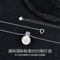 S925 Silver Moissanite Freshwater Pearl Pendant Necklace, Wholesale Women's Chic Design-0-0