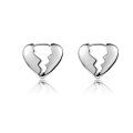 wholesale S925 silver broken heart earrings for women, Korean Dongdaemun new style, high-end heavy work love ear studs-0-4