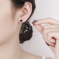 wholesale S925 Sterling Silver Korean Style Ins Minimalist Mini Black Heart Drip Glaze Ear Studs Small Niche Versatile Ear Clips-0-3