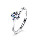 wholesale 1 Carat D Color Moissanite Ring for Women, Unique Design Classic Six-Prong Engagement Ring, Sterling Silver Jewelry-0-10