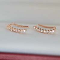 wholesale S925 sterling silver full-body row diamond ear hook, simple and stylish earrings, versatile for daily wear, Korean and Japanese women's fashion-BE0037-Platinum>925 Silver