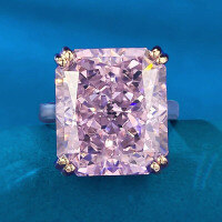 wholesale S925 silver new imported high-carbon diamond powder diamond ice-cut 14*16 large carat-R671 Pink Diamond>No. 9