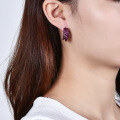 wholesale S925 Silver French Fashion Romantic Vintage Style Designer Gemstone Inlaid Stud Earrings-0-2