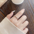 wholesale S925 Sterling Silver Korean Style INS Trend Minimalist Textured Open Ring Fashionable Statement Ring Accessory-0-3