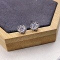 wholesale S925 Sterling Silver Diamond-Inlaid Snowflake Heart Ear Studs, Fashionable and Elegant, Unique Design, Versatile Ear Accessories-0-2